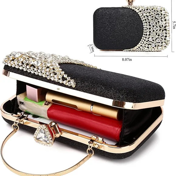 NEW Sparkling Bling Swarovski Crystal Rhinestone & Glitter Clutch Purse … - Picture 13 of 17